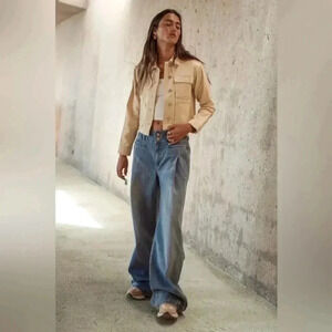 Bohme Vera Wide Leg Barrel Jeans Women's S Light Wash High Rise Baggy Loose Boho